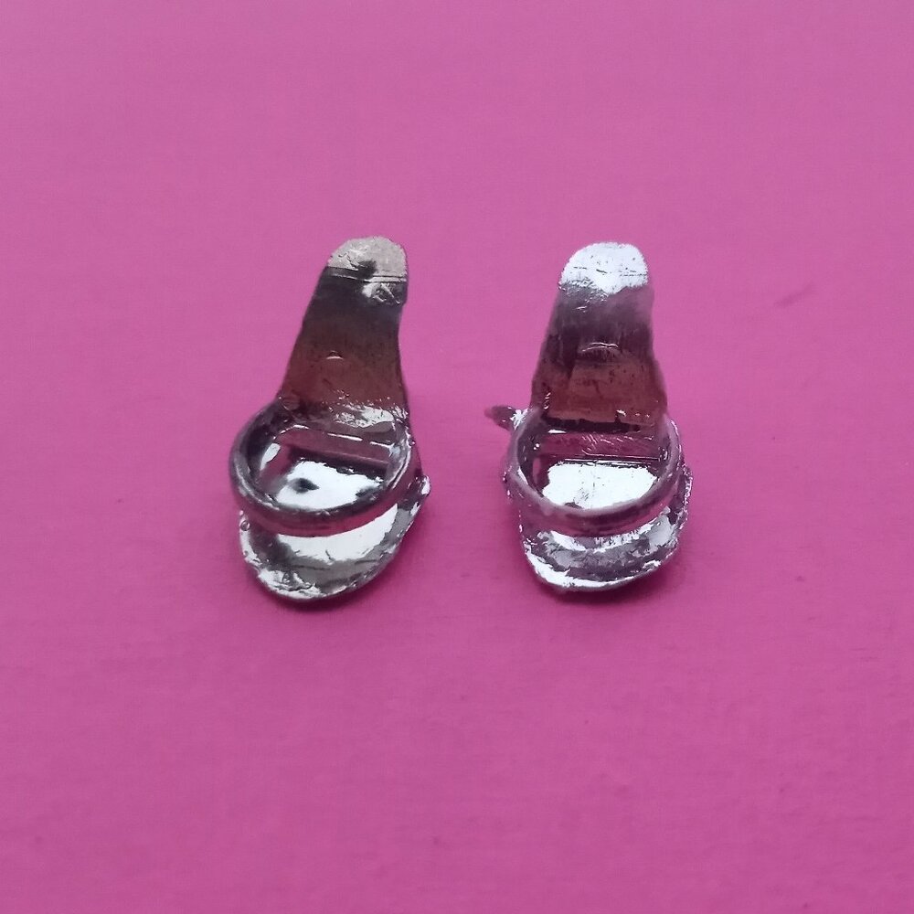 Vintage Barbie doll Silver open toe mule heels